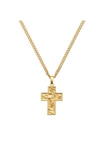 IDENTIM Collana da uomo con ciondolo a croce Sueno optic Argento 925 Placcato oro 18 carati