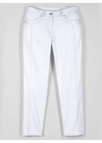 Dames 7/8-jeans met afkledende naden in wit ,maat 19, WITT, 97% Katoen, 3% Elastan