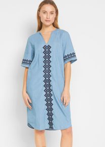 bonprix Femei Rochie-tunică blugi cu print albastru 36