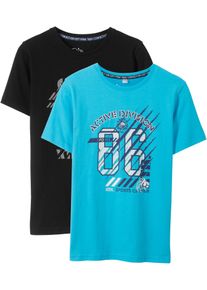 bonprix Tricou băieţi, bio (2buc/pac) negru 176/182