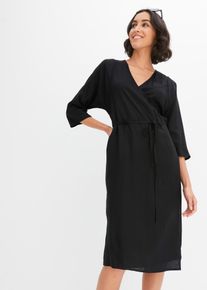 Midimekko pehmeästi laskeutuvasta viskoosista, musta, 38, bonprix