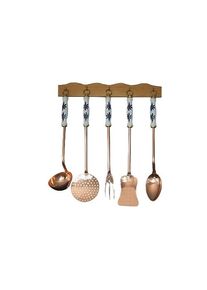 Pachet Chef, Tigaie din cupru 24cm + Set 5 ustensile bucatarie + Ceaun adanc 22,5 litri