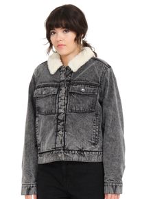 Volcom - Radstone Sherpa Black - Kurtka jeansowa - szary - XS - Shell: 100% bawełna; Lining: 100% poliestru,Dżinsowa