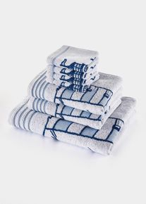 Majakka-aiheinen pyyhe, valkoinen, 4 kpl/pakkaus vieraspyyhkeitä 30/50 cm, 100% puuvilla, bonprix