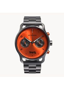 deTomaso Men's Watch - Silver Orange - Chronograph, case made of surgical steel, sapphire-hardened mineral glass, Metal Strap, 42mm diameter, Japanese quartz