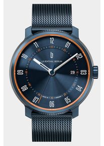 Zegarek Automatyczny Męski | Niebiesko/Pomarańczowy | Siatkowy pasek | 42mm | Neolux Automatyczny | Lilienthal Berlin