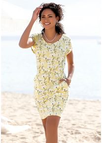 Beach Time Beachtime Jerseykleid, mit Blumenmuster und Taschen, Sommerkleid aus Baumwoll-Mix