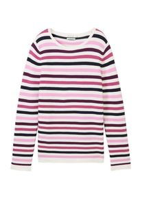Tom Tailor Sweter dla kobiet śliwka / jagoda / różowy pudrowy / biały Rozmiar XXS