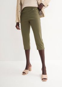 Stretch capri met elastische band - groen - maat 36 - viscose - bonprix
