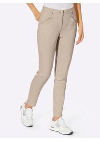 Heine Damen Röhrenhose mit Bügelfalten in sand ,Größe 34, Witt, 72% Baumwolle, 25% Polyester, 3% Elasthan