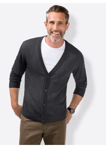 Marco Donati Heren Cardigan in antraciet gemêleerd ,maat 50, Witt, 100% Scheerwol