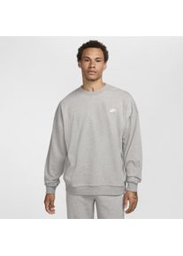 Nike Club Fleece oversized herentop van sweatstof met ronde hals - Grijs