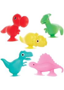 Suction Cup Dinosaurs (Pack of 10) 8 Assorted Colours, 10 Dinosaur Designs, Size 6cm, Sensory Play Toys