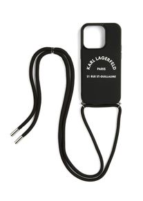 K by KARL LAGERFELD Karl Lagerfeld, Damer, Smartphone-etui 'Rue St-Guillaume iPhone 14 Pro Max', Sort / Hvid, Størrelse One Size
