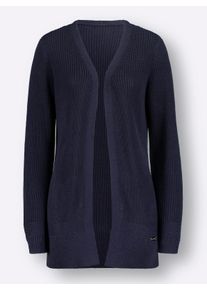 Dames Lang vest in modellerende uitvoering in marine ,maat 36, WITT, 50% Katoen, 50% Polyacryl