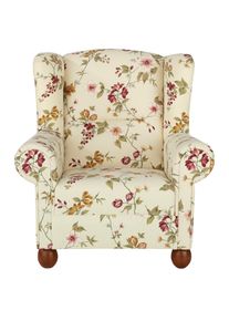 Max Winzer® Ohrensessel »Malmö«, (Set), Mit Hocker, Mit Holz-Kugelfüßen weiß, Größe B/H/T: 90 cm x 100 cm x 89 cm Baumwolle Baumwolle, Mit...
