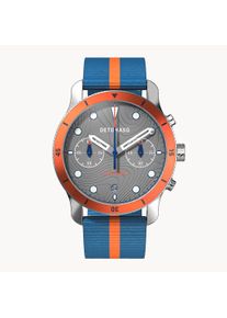 deTomaso Men's Watch - Orange Gray - Chronograph, case made of surgical steel, sapphire-hardened mineral glass, Ocean Plastic strap, 42mm diameter, Japanese