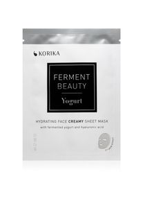 KORIKA FermentBeauty Hydrating Face Sheet Mask with Fermented Yogurt and Hyaluronic Acid maschera viso idratante in tessuto con yogurt fermentato e ac