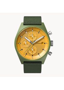 Solar watch men's olive - chronograph, mineral glass, ocean plastic strap - 5 months runtime, 43mm diameter, Japanese solar movement - deTomaso