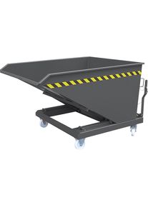 Kiepbak, met schaar-kiepmechanisme, inhoud 500 l, antracietgrijs RAL 7016