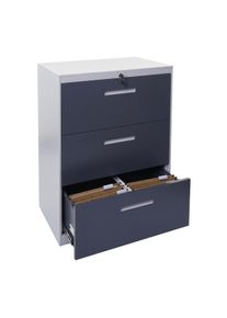 Hängeregisterschrank HWC-A10, Aktenschrank Büroschrank Stahlschrank, A4 abschließbar ~ 103x76x46cm grau-dunkelgrau
