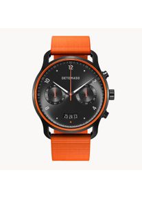 deTomaso Men's Watch - Black - Chronograph, Case made of Surgical Steel, Sapphire-Hardened Mineral Glass, Ocean Plastic Strap, 42mm Diameter, Japanese Quartz