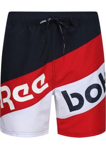 Reebok Badeshorts »Ryan«, asymmetrisch gestreift, geteilter Logoschriftzug