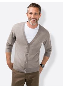 Marco Donati Heren Cardigan in naturel gemêleerd ,maat 46, Witt, 100% Scheerwol