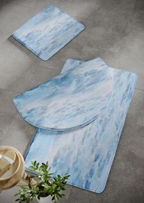 Kylpyhuonematto memory foam -täytteellä, sininen, Lattia-WC:n edusmatto 45/50 cm, bonprix