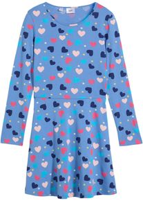 bonprix Rochie fete din jerse, bumbac bio albastru 128/134