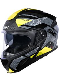 SMK Gullwing Navigator, flip up helmet , color: Matt Black/Grey/Neon Yellow , size: S