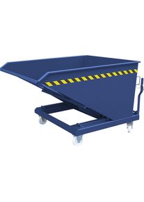 Kiepbak, met schaar-kiepmechanisme, inhoud 500 l, gentiaanblauw RAL 5010