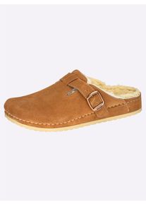 MUBB Dames slippers in cognac ,maat 37, Witt, 100% Rundersuède