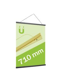 Houten posterstrips/posterhangers, met ophangkoord en magneetsluiting 710 mm | zwart, dennenhout