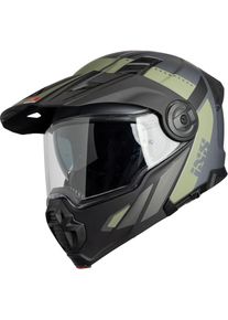 iXS Venture 1.0, casque rabattable , couleur: Mat Gris/Noir/Olive , taille: S