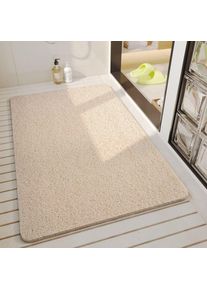 Cyslmuk - 1pc (40x80 cm, beige) Tapis de douche antidérapant avec trous de drainage, séchage rapide et résistant à la moisissure Tapis de bain en