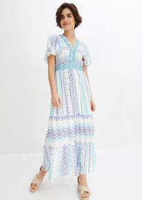 bonprix Femei Rochie maxi imprimată alb 40
