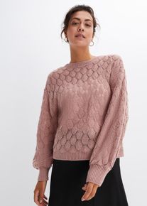 Ajour trui - roze - maat 32/34 (XS) - bonprix