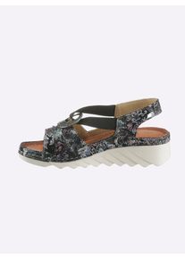 Dames sandaaltjes in zwart geprint ,maat 42, Witt, 100% Glad leer