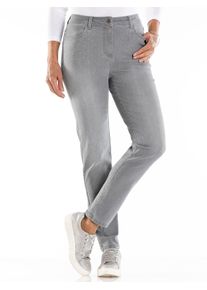 Dames Jeans met glittersteentjes in grey denim ,maat 38, WITT, 81% Katoen, 17% Polyester, 2% Elastan
