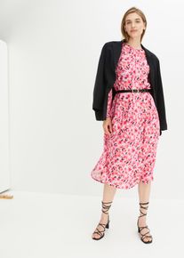 bonprix Femei Rochie midi din v&icirc;scoză creponată roz 48