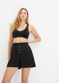 Satiiniset pyjamashortsit, musta, 36/38, bonprix