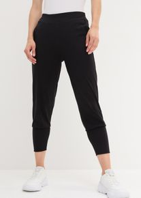 bonprix Femei Pantaloni bufanţi caprin, din material ultra delicat negru 36/38