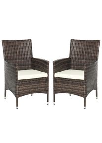 Outsunny Rattan Garden Armchair 2 Seater Dining Chair with Cushions Mixed Brown Outdoor Patio Furniture | Aosom Ireland