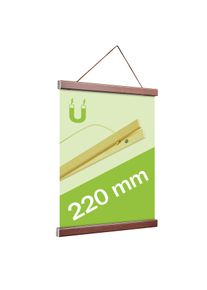 Houten posterstrips/posterhangers, met ophangkoord en magneetsluiting 220 mm | donkerbruin, dennenhout