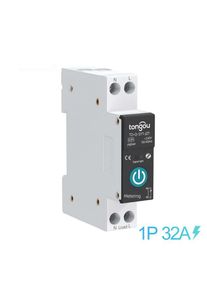 Disjoncteur de commutateur intelligent tuya zigbee avec mesure 1P 32A Rail din pour maison intelligente commutateur de telecommande sans fil