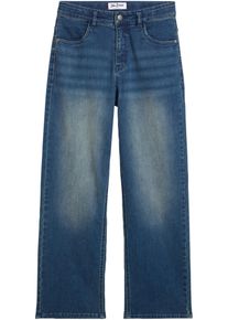 bonprix Dżinsy chłopięce ze stretchem Wide Leg, Loose Fit niebieski 146