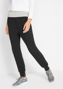 bonprix Femei Pantaloni sport cu bumbac negru 52/54