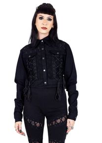 Vixxsin - Calandra Black - Kurtka jeansowa - czarny - M - 59% bawełna, 39% poliester, 2% elastan,Dżinsowa