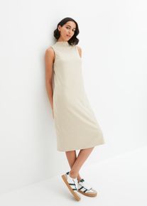 Ribattu midimekko, beige, 48/50, bonprix